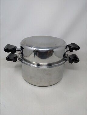 Saladmaster System 7 Stockpot 6 Qt Surgical T304-316 Stainless Steel W/Dome Lid